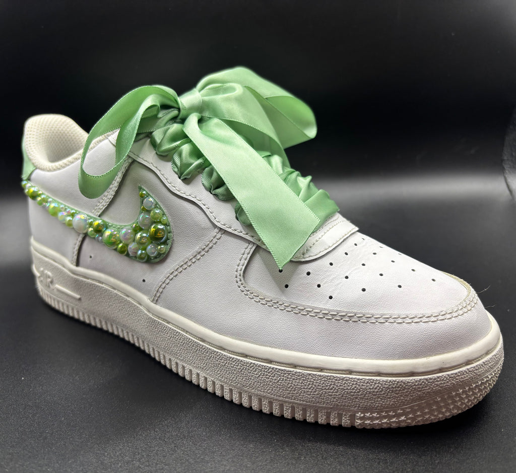 Green Bridal/Bridesmaid/Prom Custom Nike Air Force 1’s