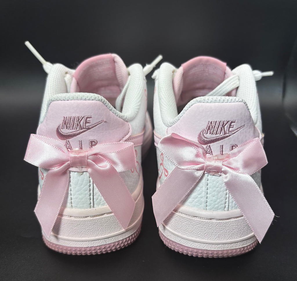 Custom Pink Bow Preloved Air Force 1s – Coquette Aesthetic
