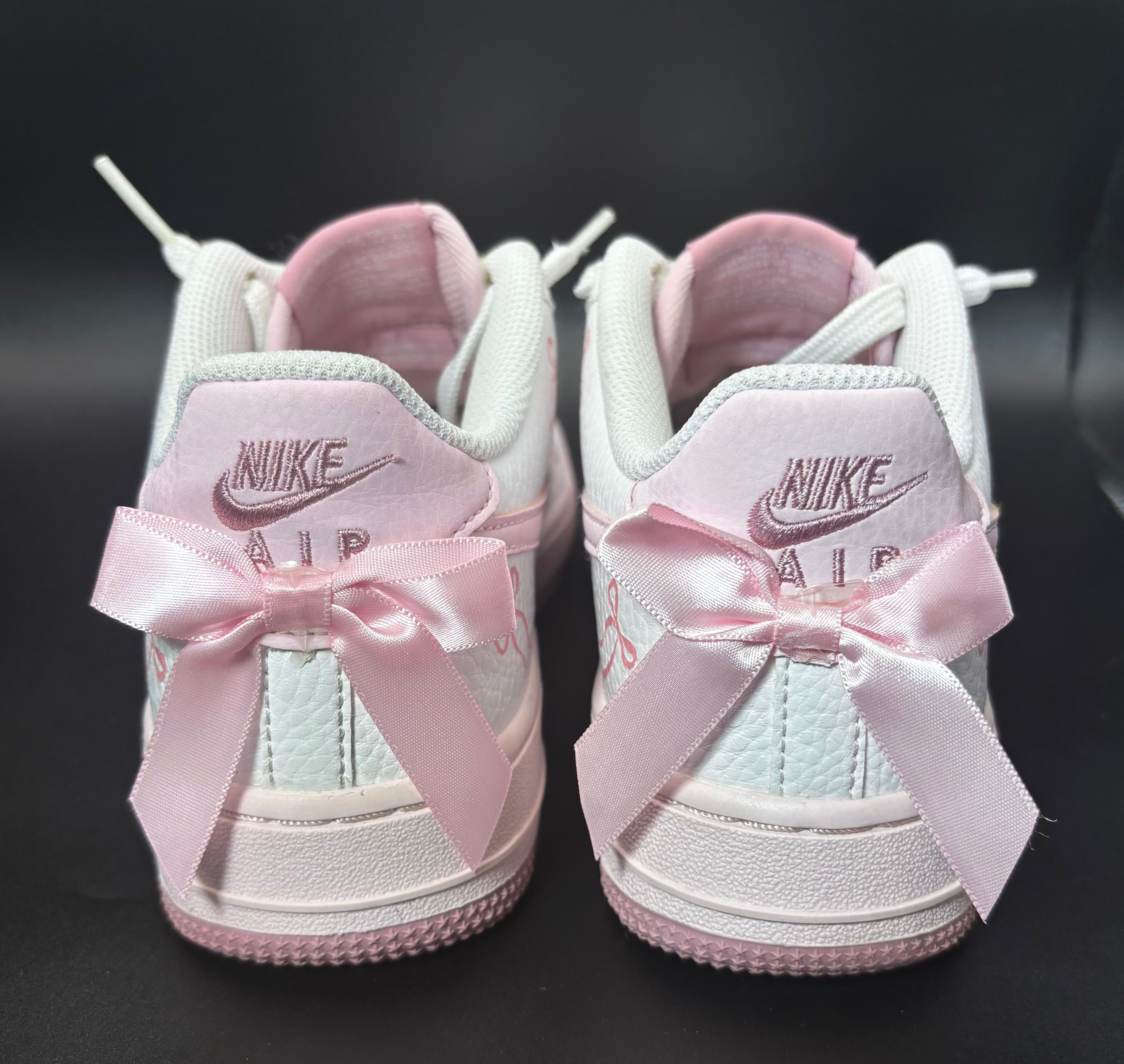Custom Pink Bow Preloved Air Force 1s – Coquette Aesthetic