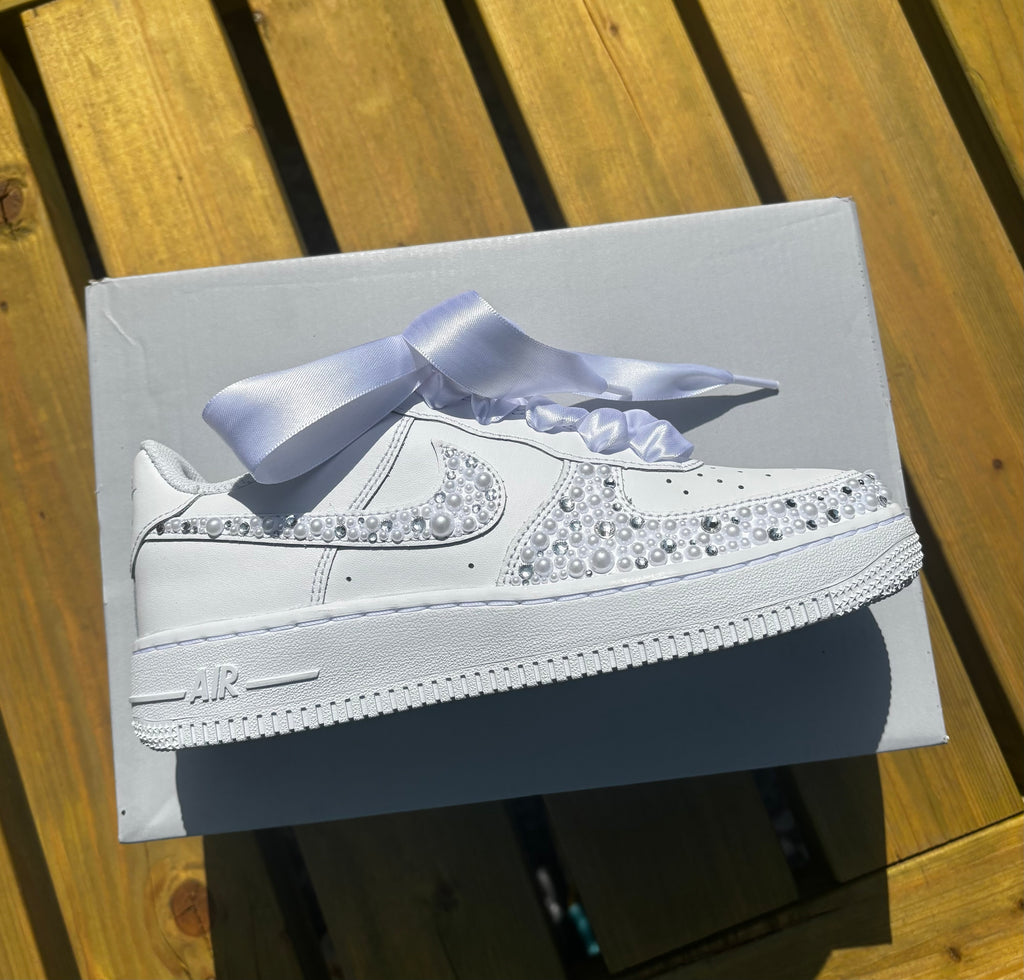 Reserved Listing: Custom Pearl & Diamanté Air Force 1