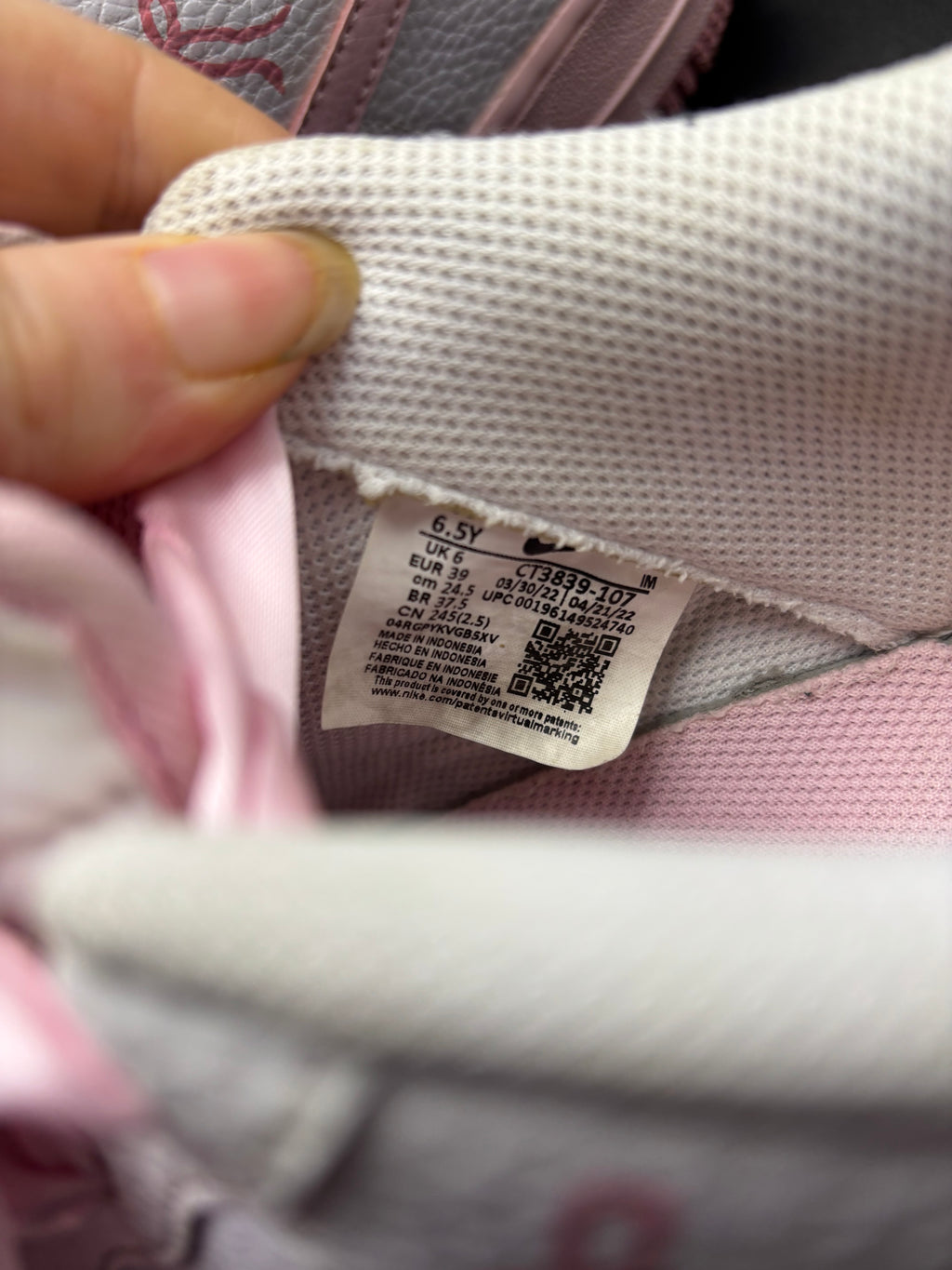 RESERVED - Nike Air Force 1 Pink Bow Detail – UK 6 – Coquette Style – Boutique Aesthetic