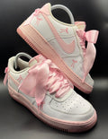 RESERVED - Nike Air Force 1 Pink Bow Detail – UK 6 – Coquette Style – Boutique Aesthetic