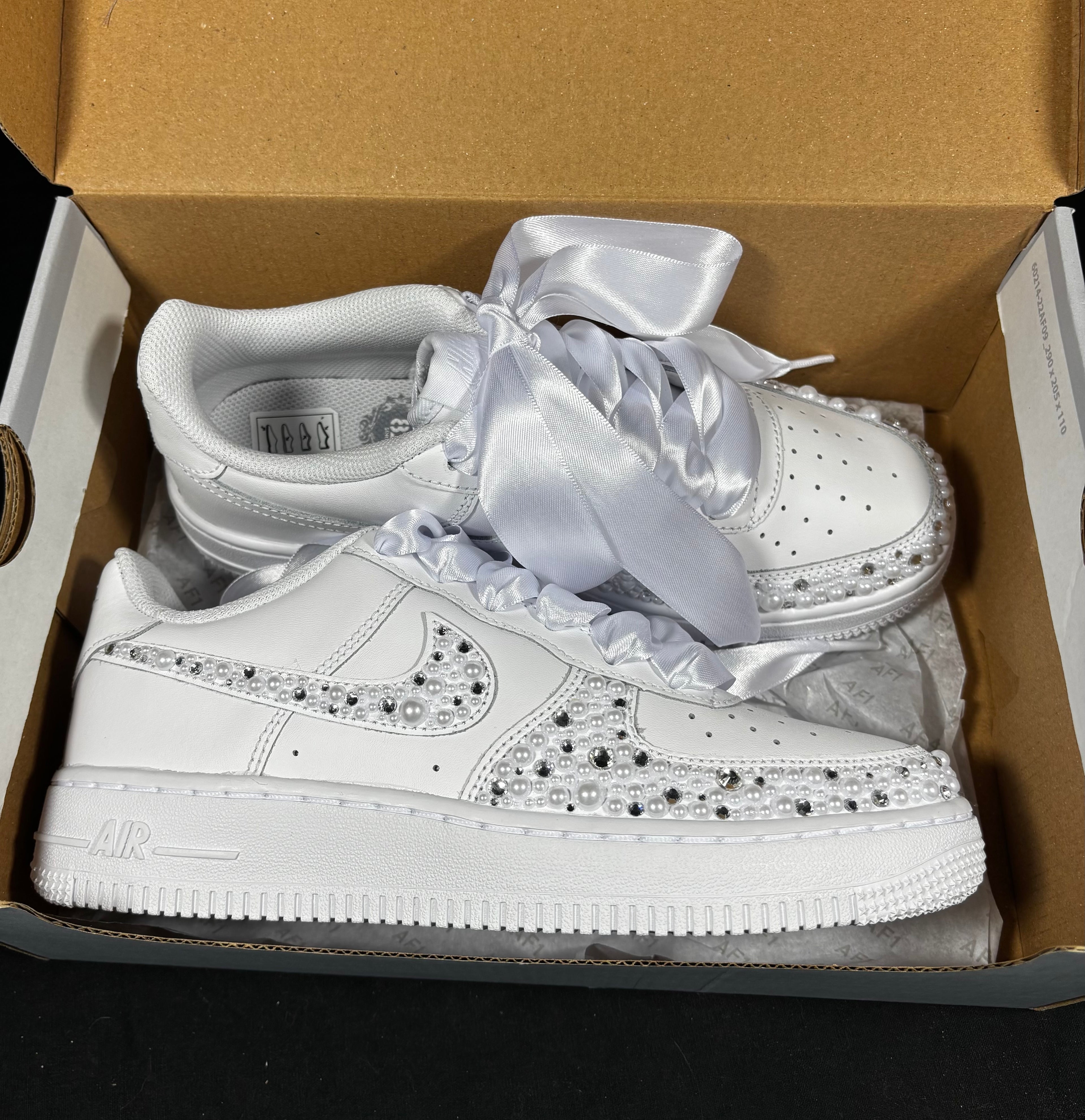 Reserved Listing: Custom Pearl & Diamanté Air Force 1