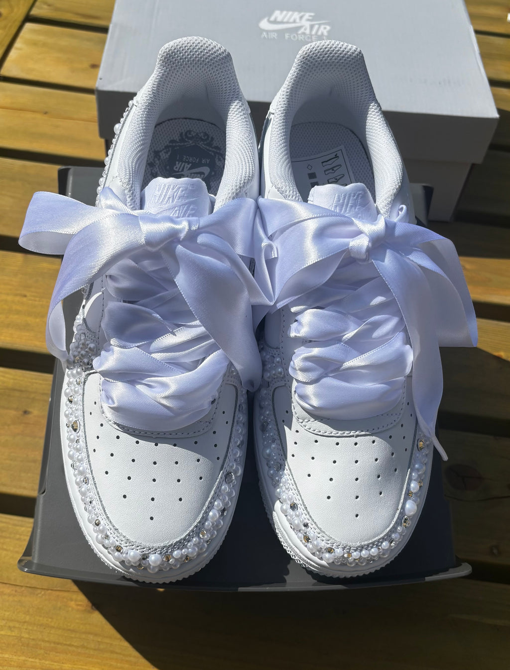 Reserved Listing: Custom Pearl & Diamanté Air Force 1