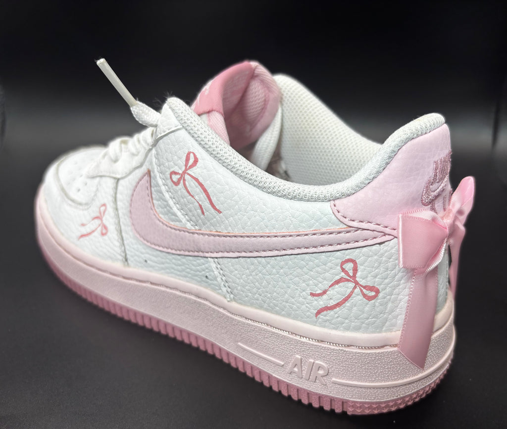 Custom Pink Bow Preloved Air Force 1s – Coquette Aesthetic