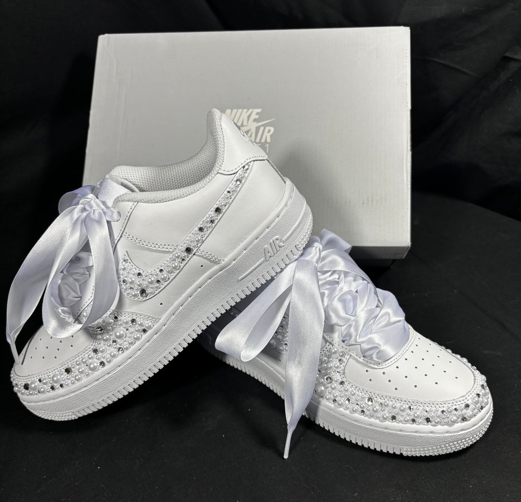 Reserved Listing: Custom Pearl & Diamanté Air Force 1