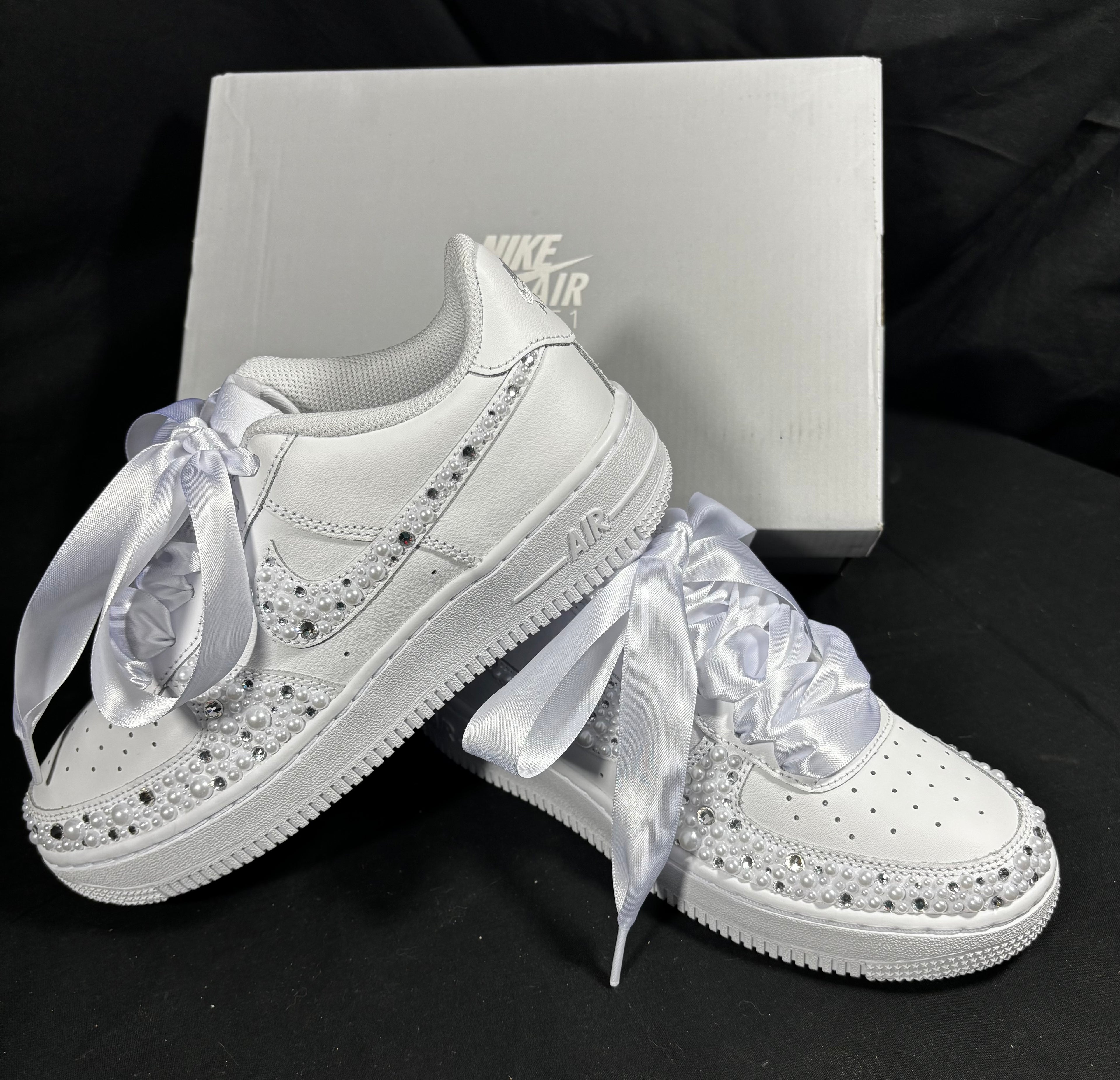 Reserved Listing: Custom Pearl & Diamanté Air Force 1