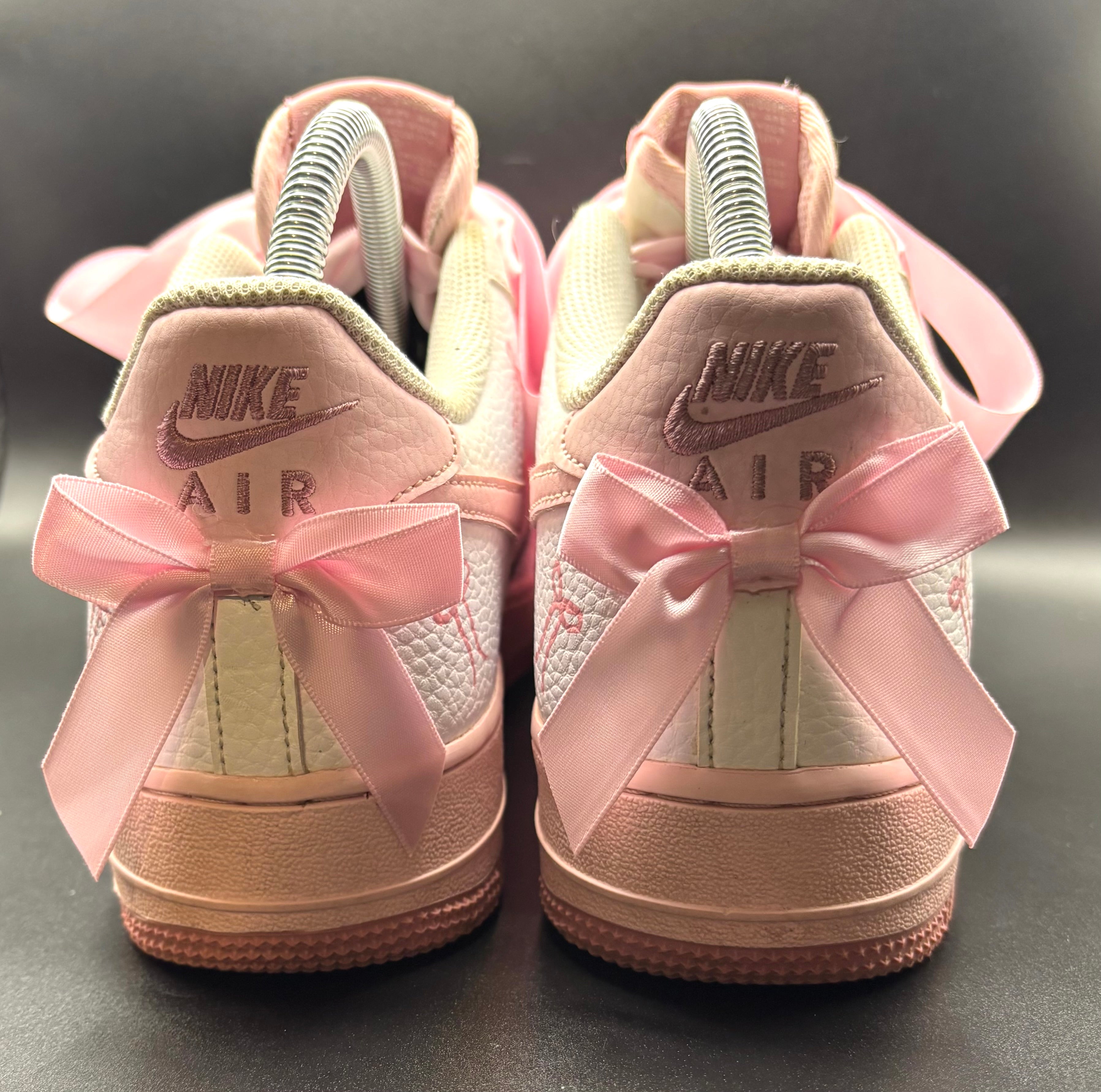 RESERVED - Nike Air Force 1 Pink Bow Detail – UK 6 – Coquette Style – Boutique Aesthetic