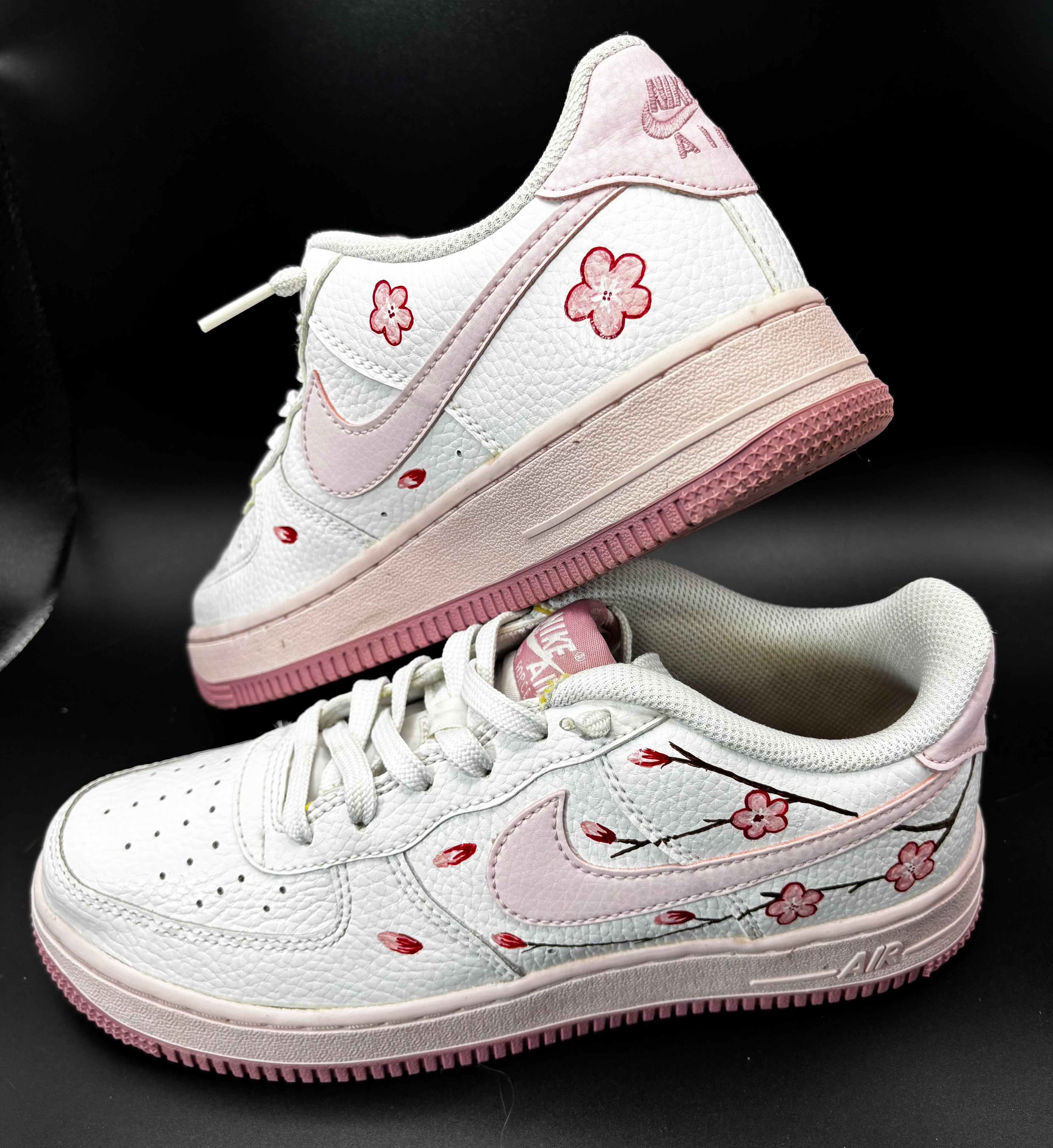 Custom Cherry Blossom Preloved Air Force 1s – Sakura Edition
