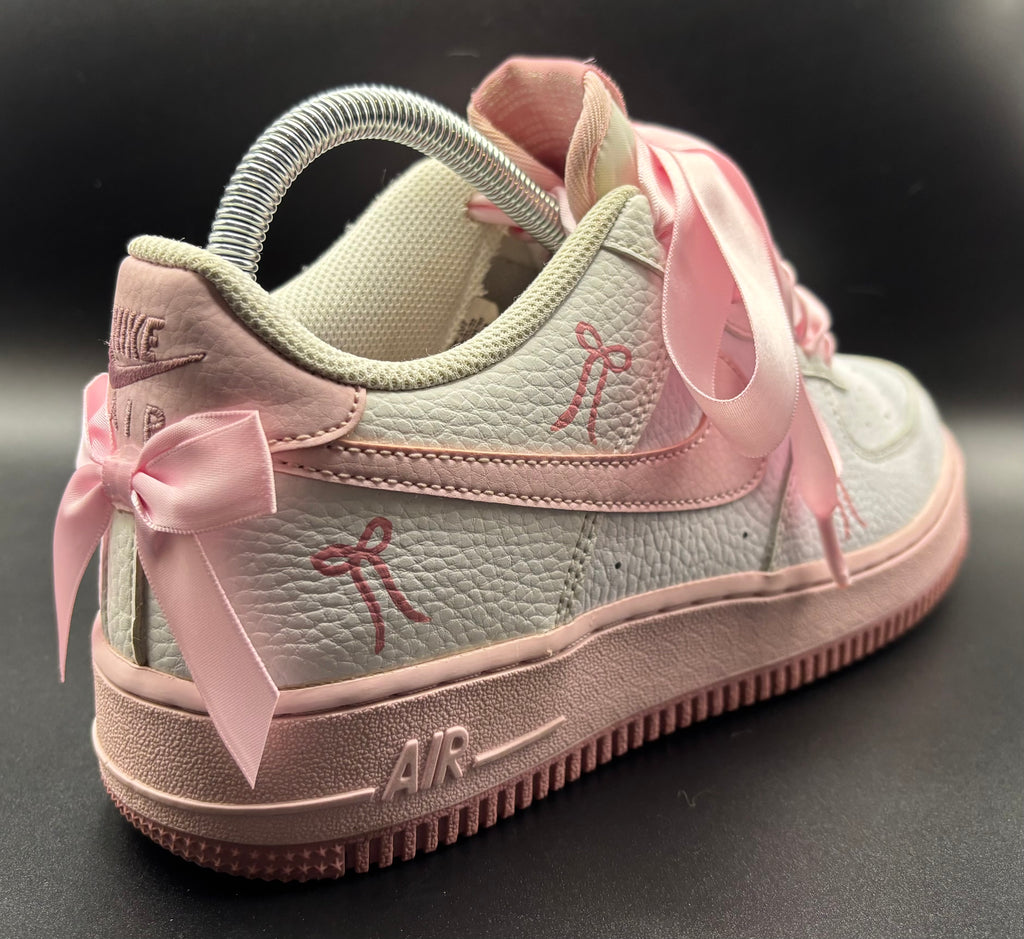 RESERVED - Nike Air Force 1 Pink Bow Detail – UK 6 – Coquette Style – Boutique Aesthetic