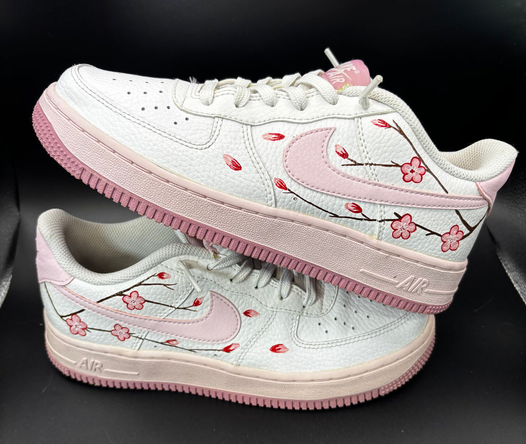 Custom Cherry Blossom Preloved Air Force 1s – Sakura Edition