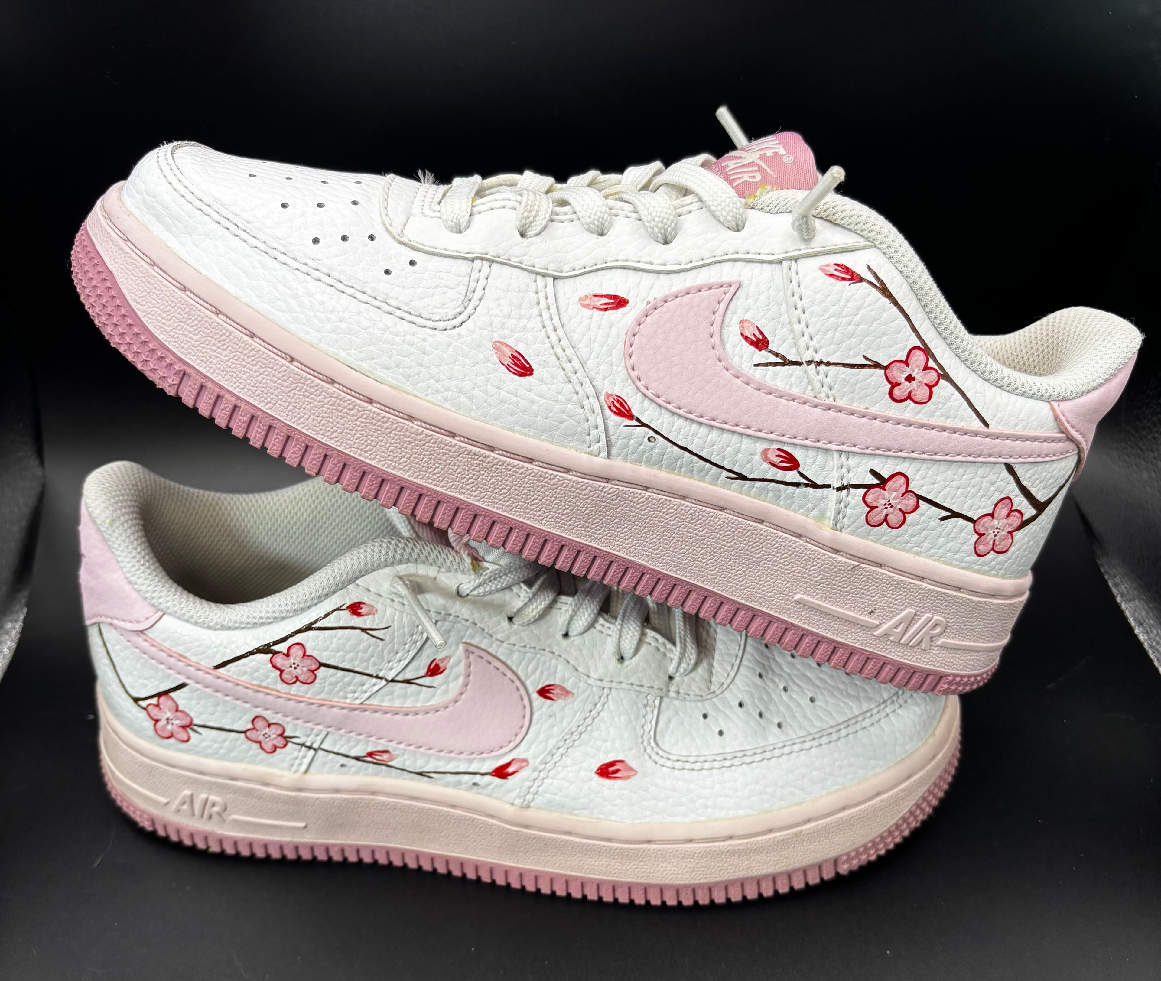 Custom Cherry Blossom Preloved Air Force 1s – Sakura Edition