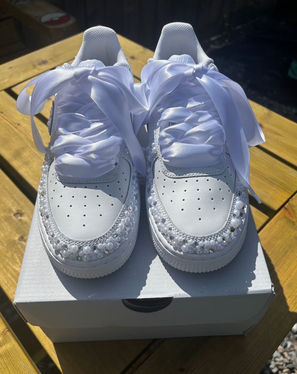 Reserved Listing: Custom Pearl & Diamanté Air Force 1