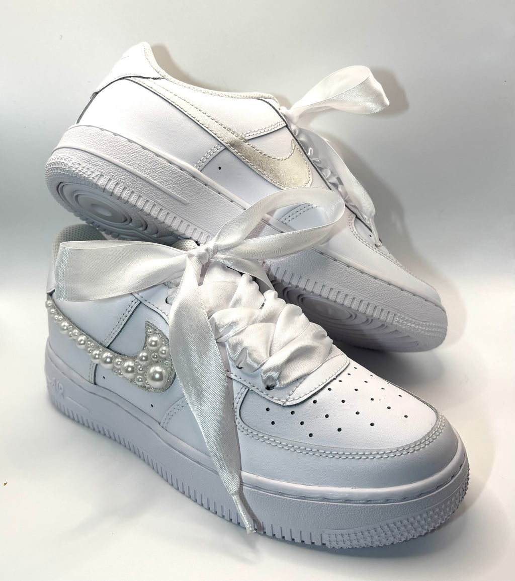 Bridal Pearl Nike Air Force 1’s