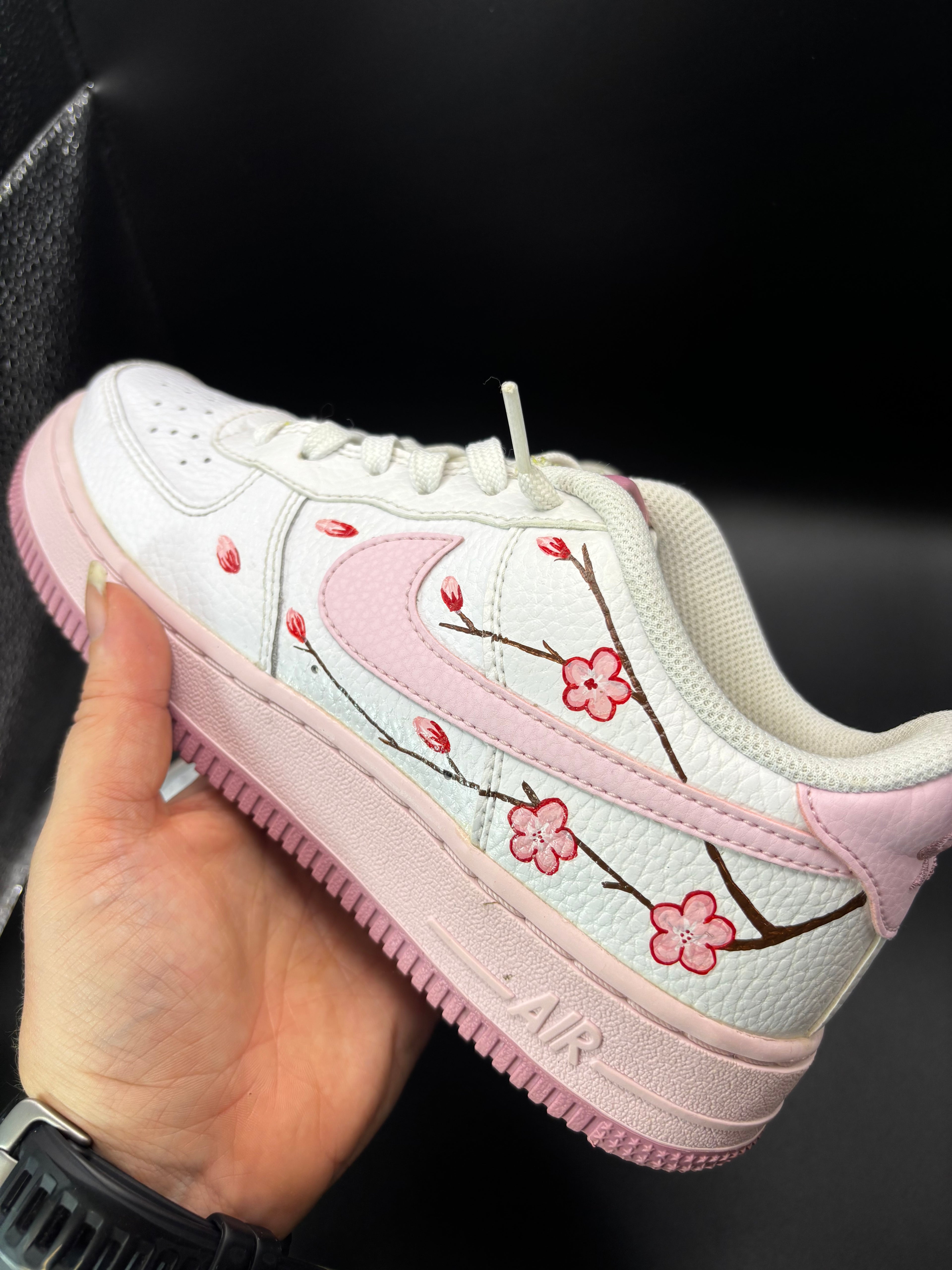 Custom Cherry Blossom Preloved Air Force 1s – Sakura Edition