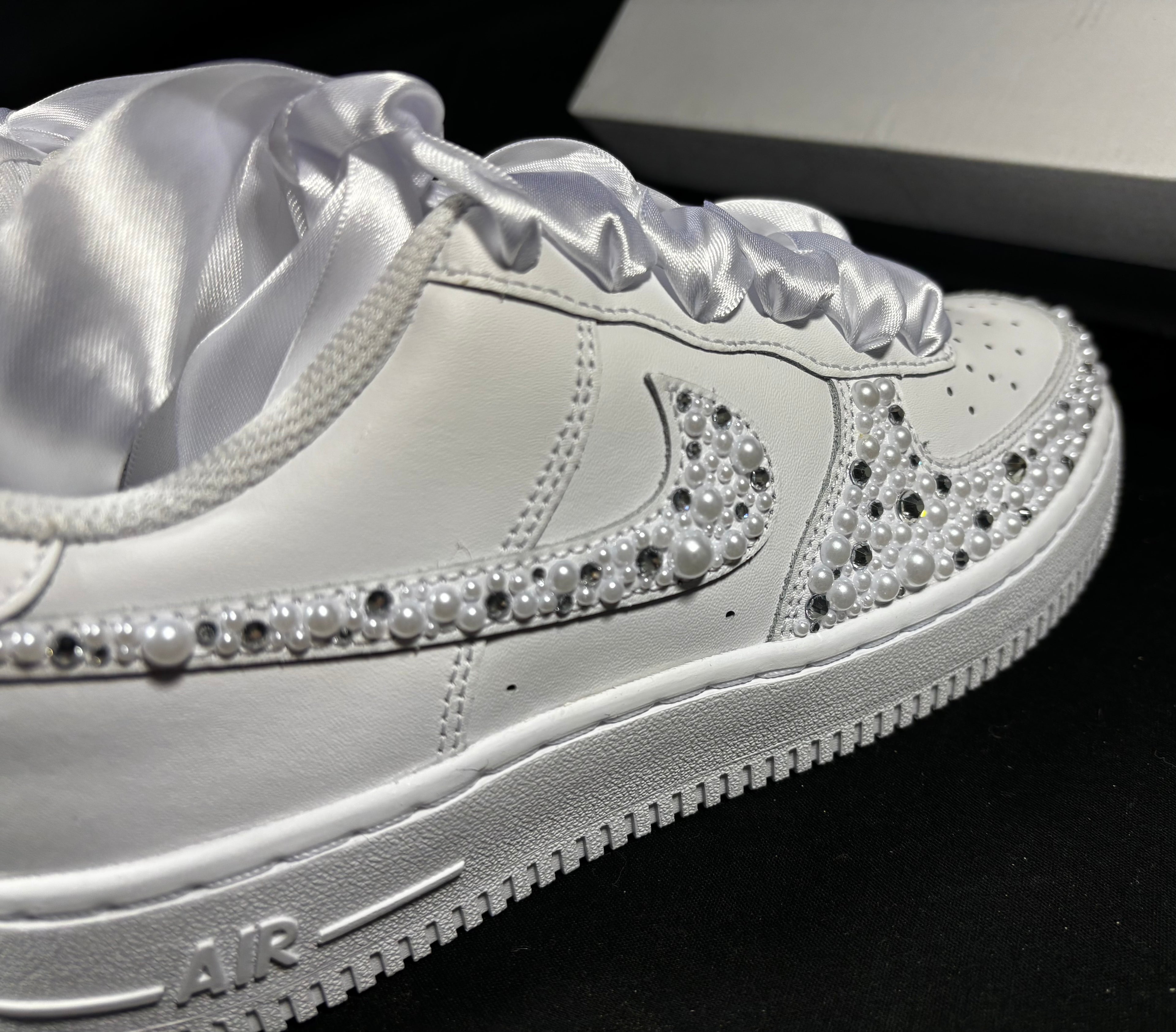 Reserved Listing: Custom Pearl & Diamanté Air Force 1