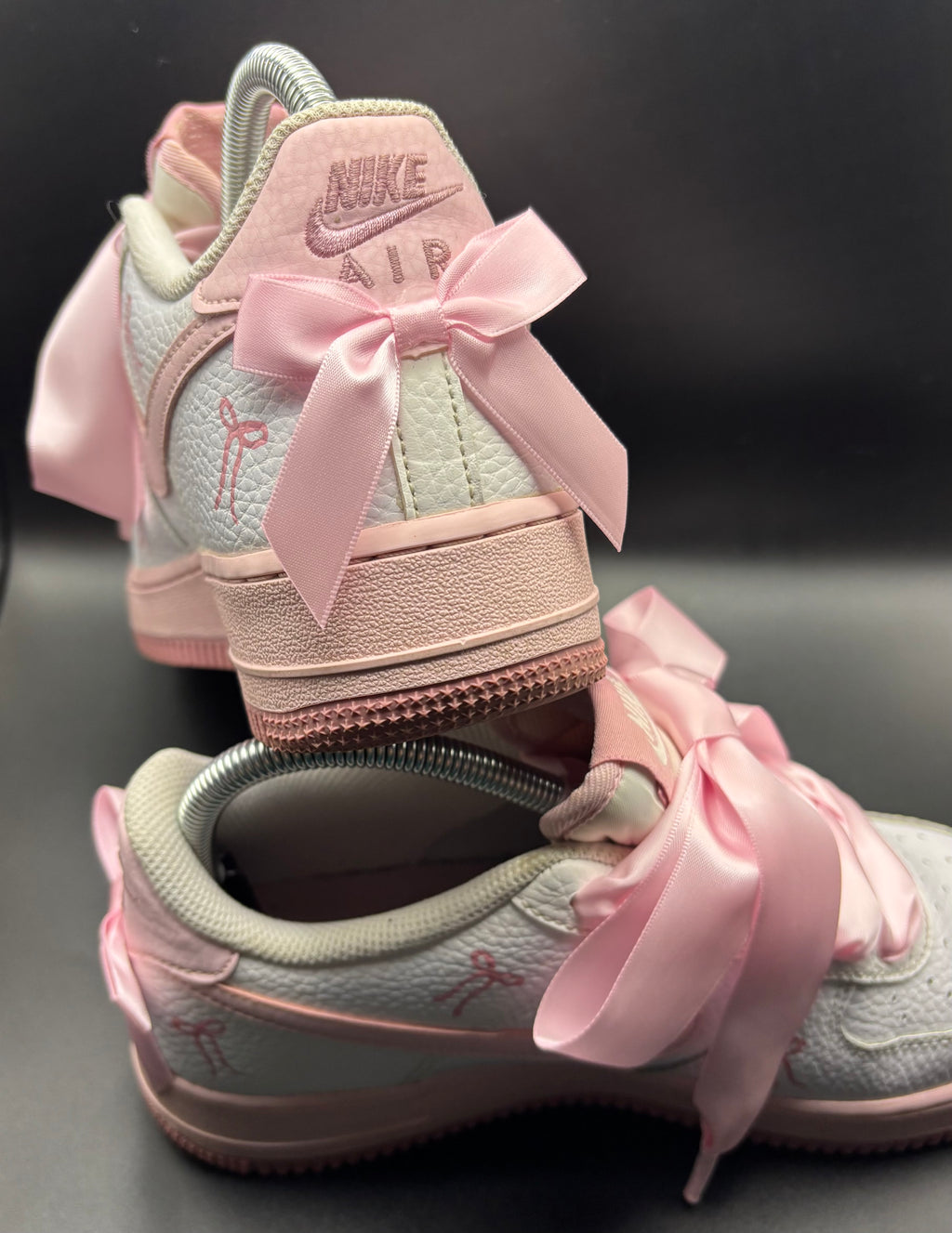 RESERVED - Nike Air Force 1 Pink Bow Detail – UK 6 – Coquette Style – Boutique Aesthetic