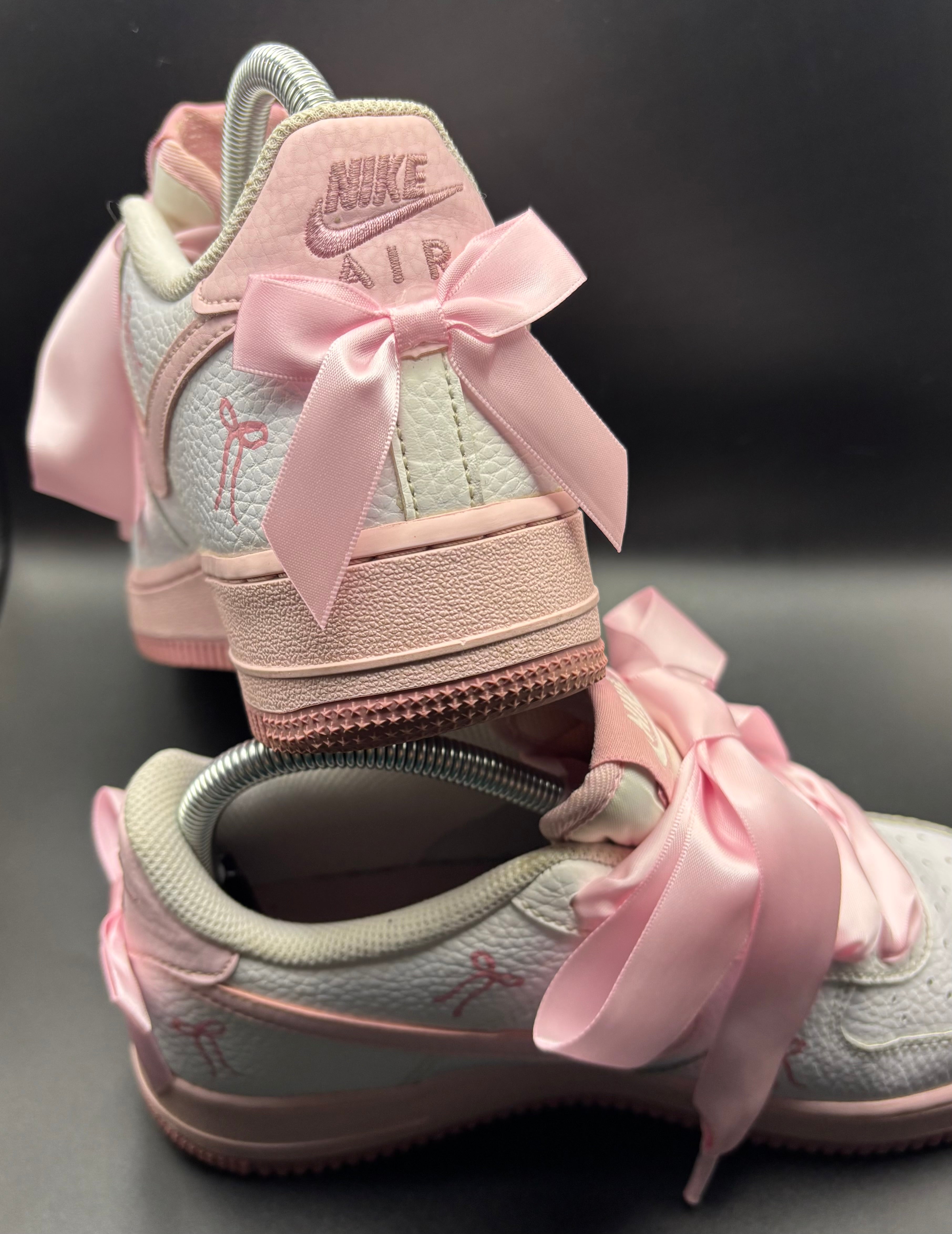 RESERVED - Nike Air Force 1 Pink Bow Detail – UK 6 – Coquette Style – Boutique Aesthetic