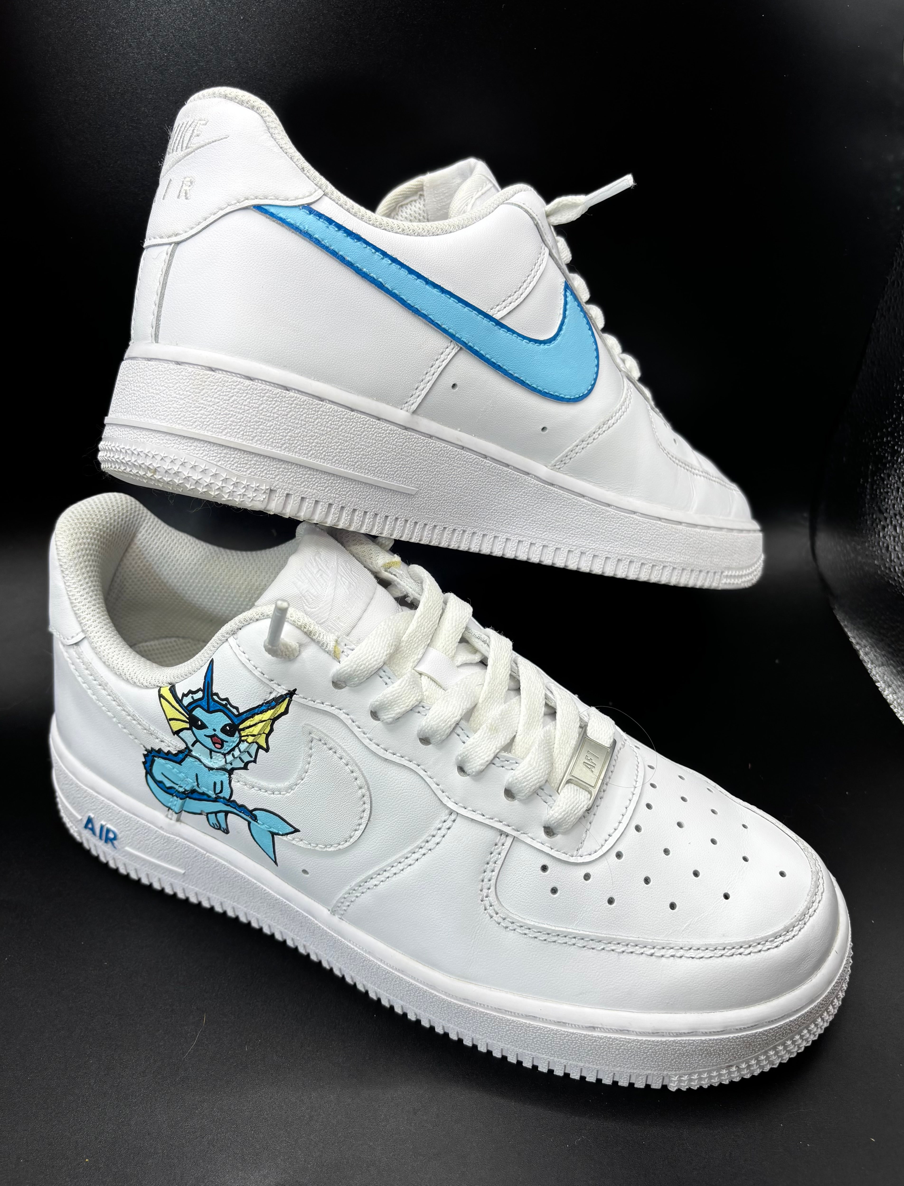 Custom Vaporeon Preloved Air Force 1s – Pokémon Edition