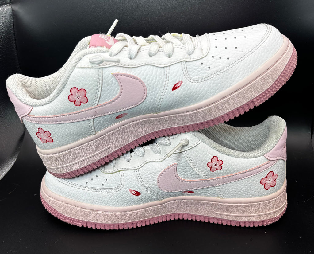 Custom Cherry Blossom Preloved Air Force 1s – Sakura Edition