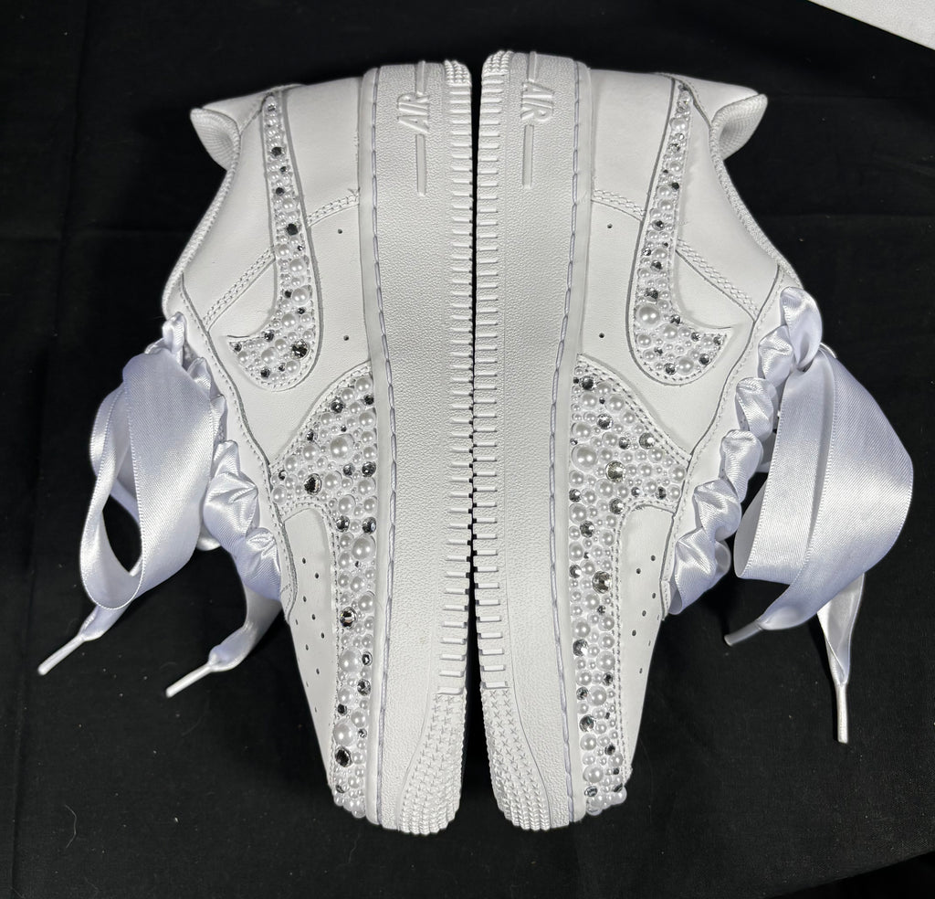 Reserved Listing: Custom Pearl & Diamanté Air Force 1