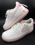 Custom Pink Bow Preloved Air Force 1s – Coquette Aesthetic
